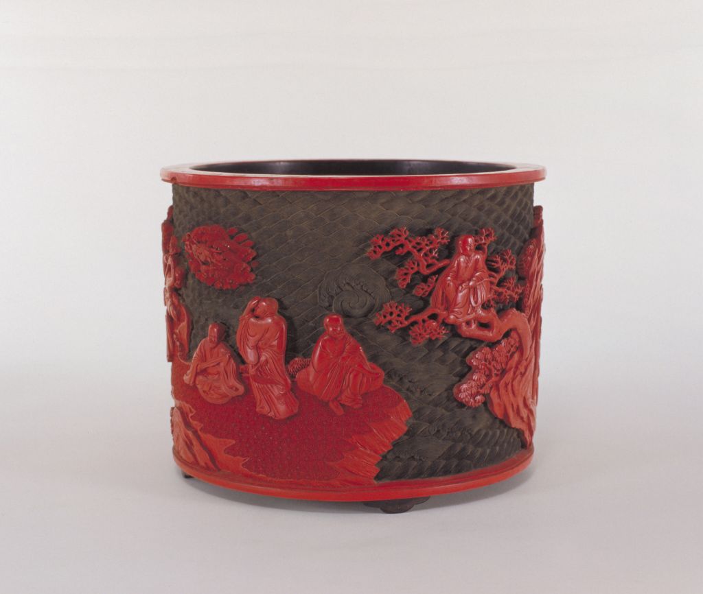 图片[2]-Green land red 18 Arhat pen holder-China Archive